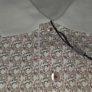 Carolina Herrera Monogram Shirt - Beige and Burgundy